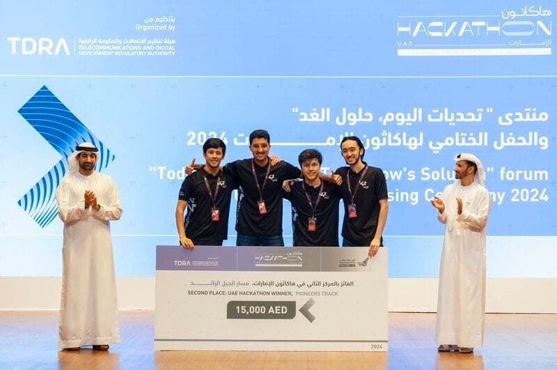 UAE Hackathon 2024 — second place, Pioneers Track. TDRA closing ceremony, Abu Dhabi